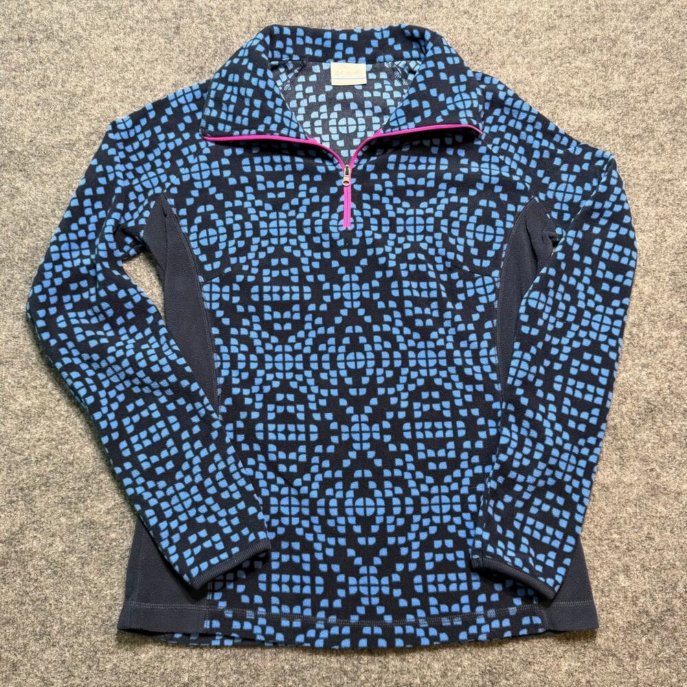 Columbia Women’s Small Blue Geo Fleece Quarter Zip Pullover‎